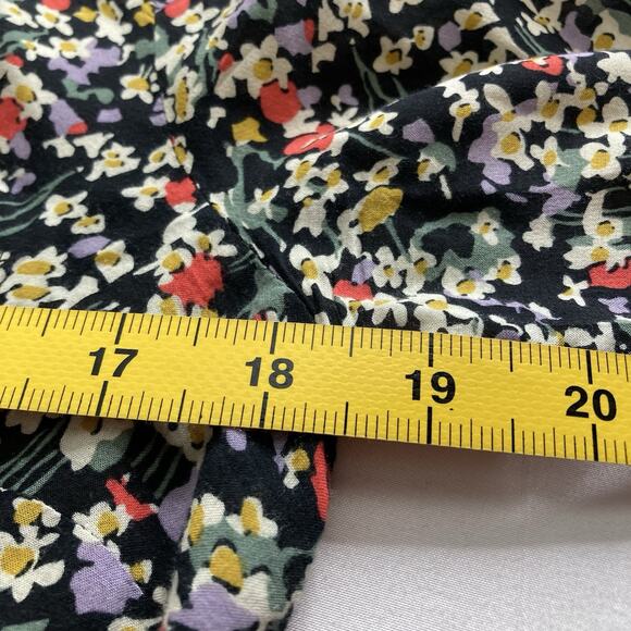 Anthropologie Maeve Women's Black Ditsy Floral Blouse Size XS Moto Boho Flowy - Picture 4 of 11